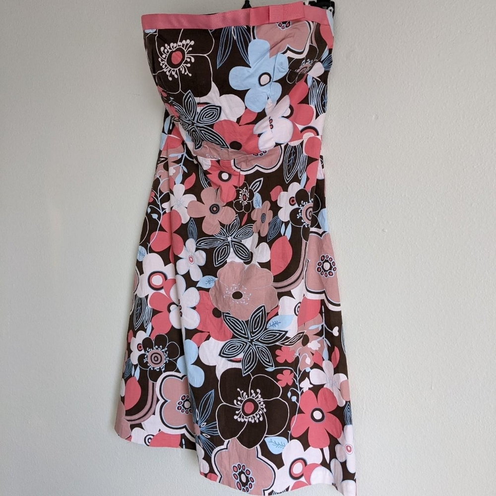 Zinc floral strapless dress